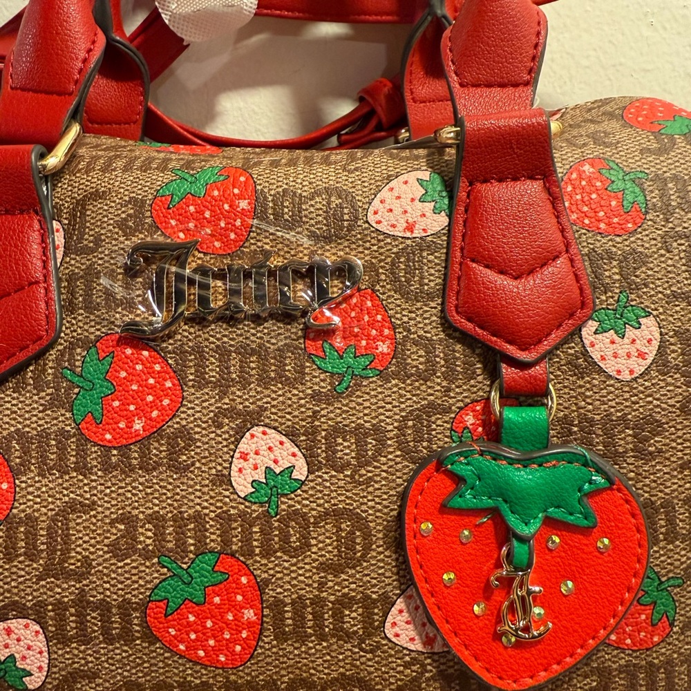 Juicy Couture Red and brown strawberries Satchel NWT - Picture 2 of 10